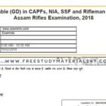 SSC GD ALL 54 SHIFT QUESTIONS PAPER PDF DOWNLOAD