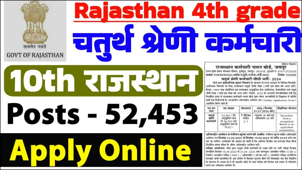 Rajasthan 4th Grade Vacancy