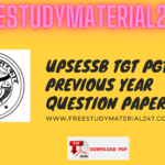 UPSESSB TGT PGT Previous Year Question Papers PDF